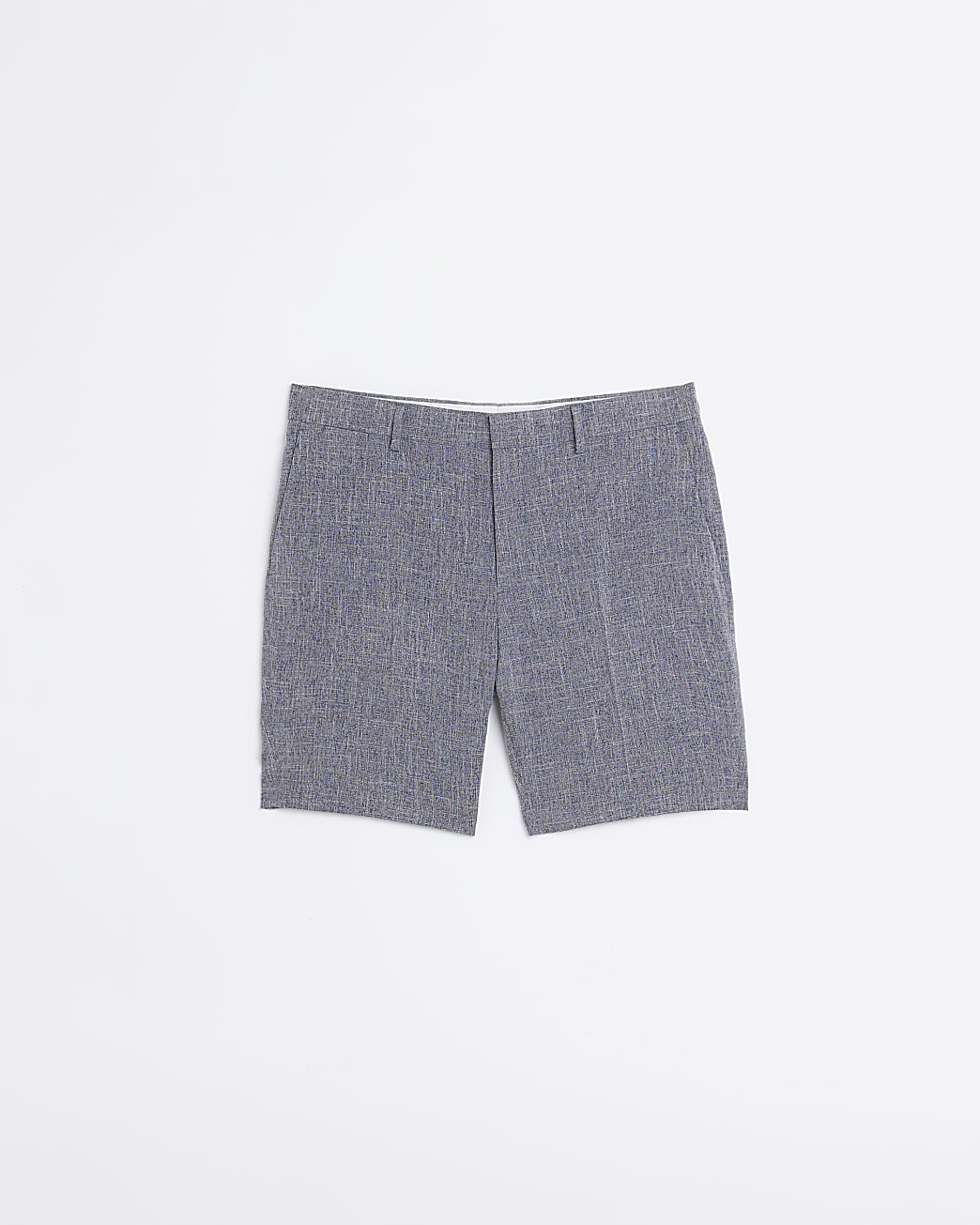 Navy slim fit textured smart shorts