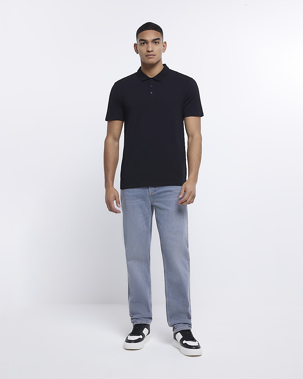 Black Multipack of 4 Slim fit polo shirts