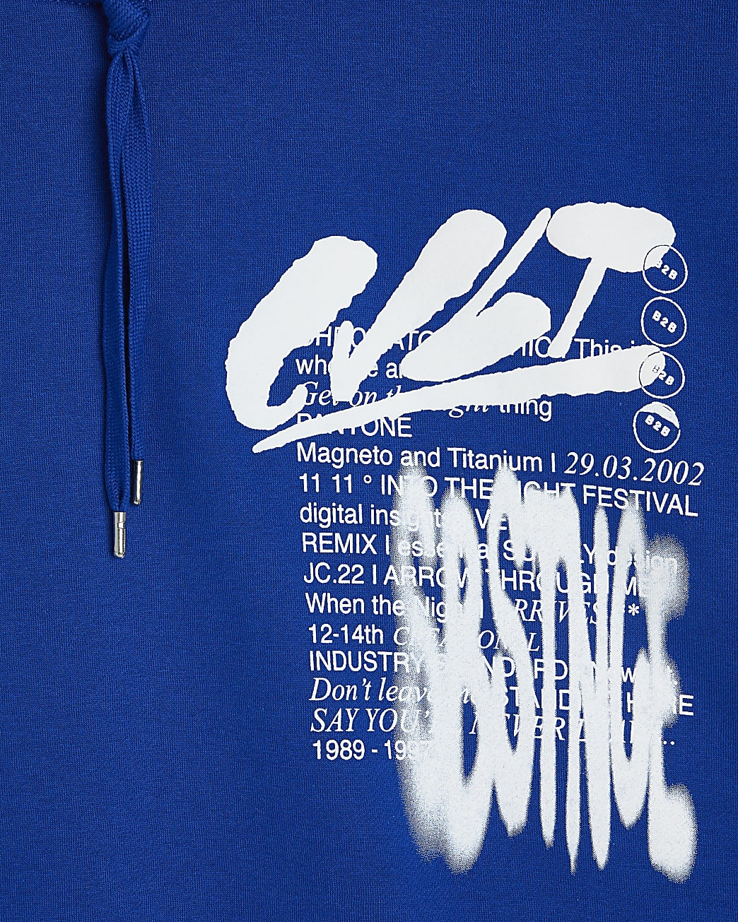 Big & Tall blue regular fit graphic hoodie