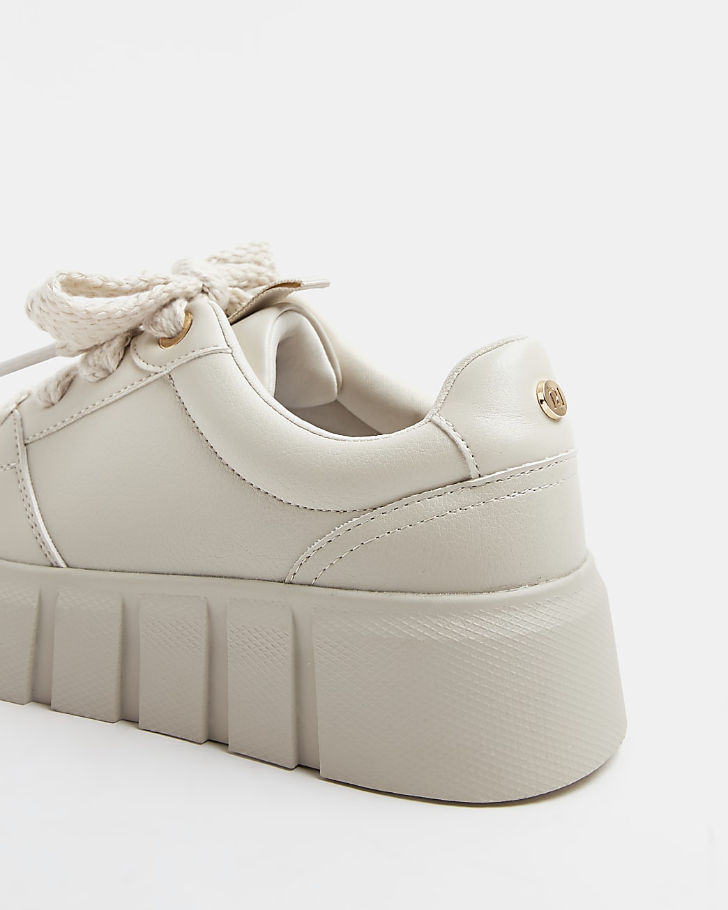 White flatform lace up shoes