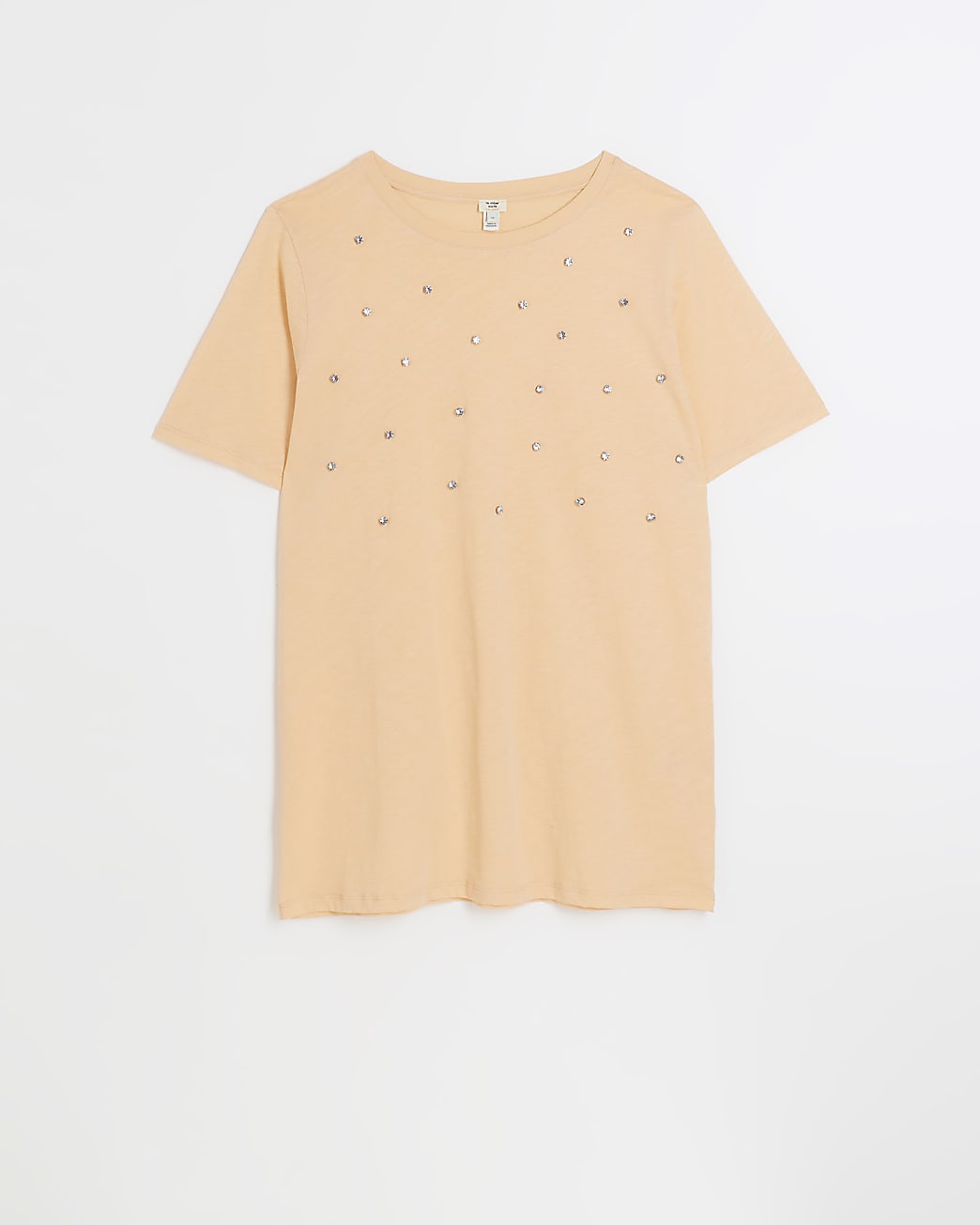 Coral embellished t-shirt