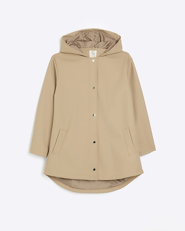 Brown Hooded Rain Mac