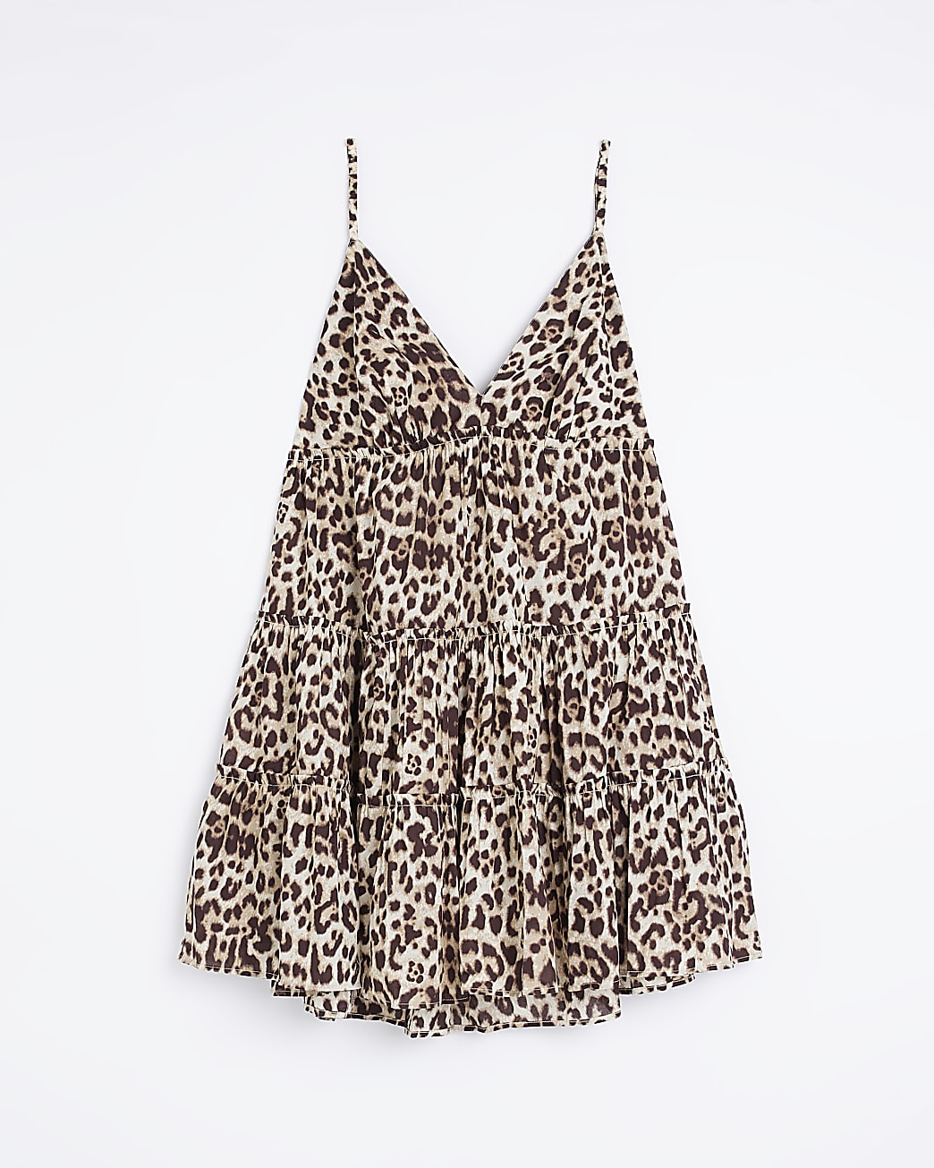 Plus Brown Animal Print Mini Dress