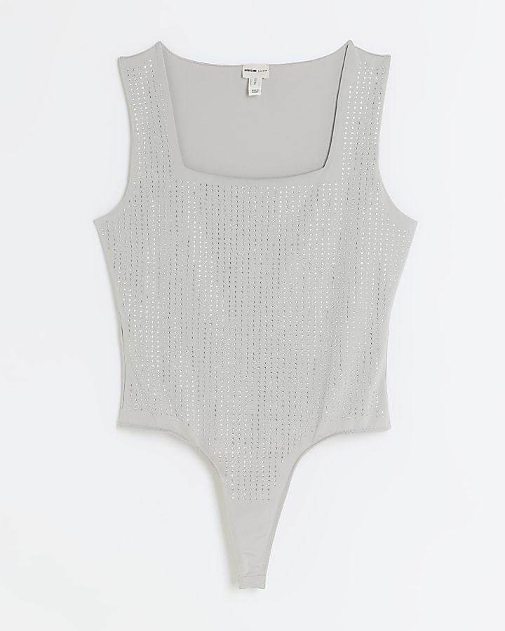 Silver diamante bodysuit