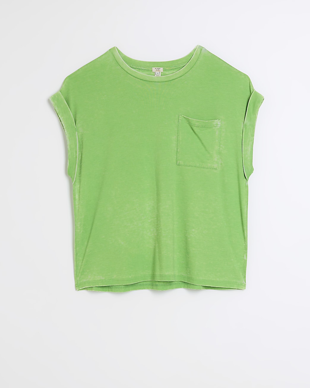 Green pocket rolled sleeve t-shirt