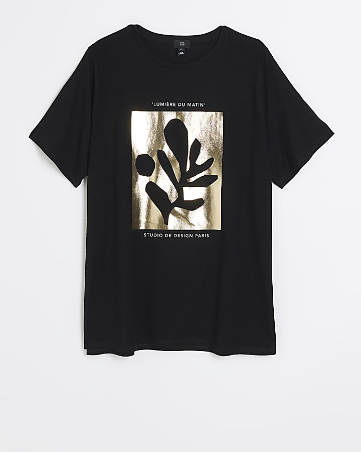 Plus black graphic t-shirt
