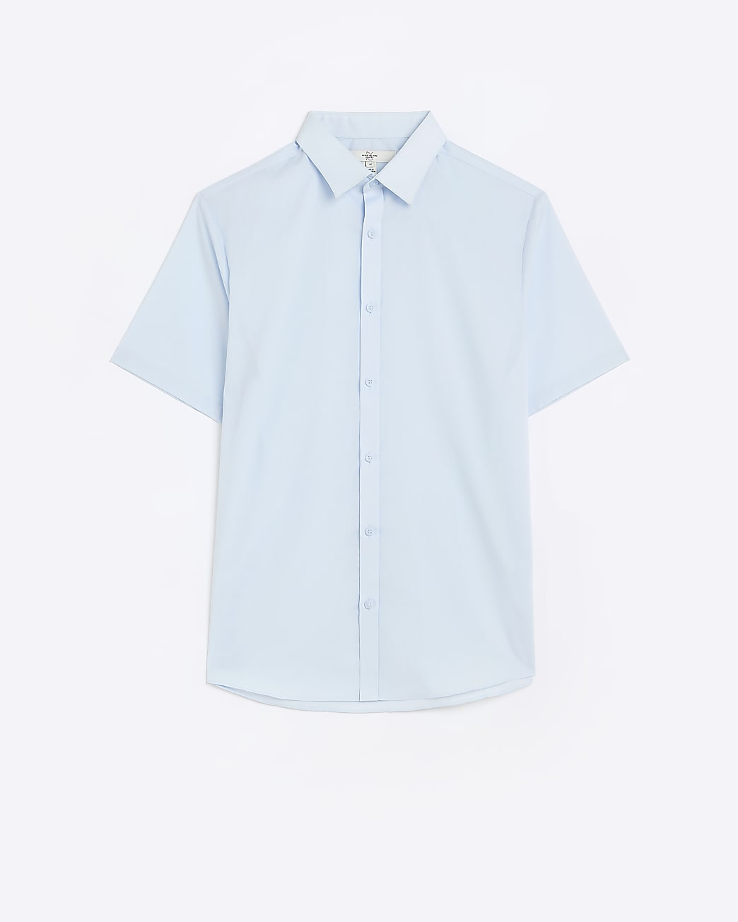 Blue slim fit short sleeve shirt