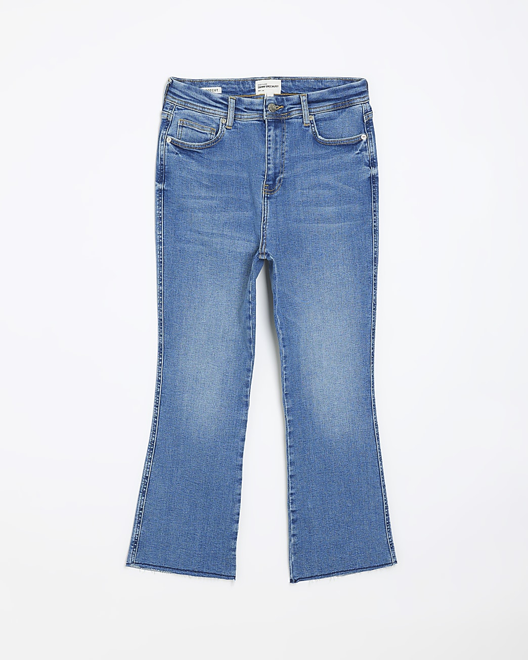 Blue cropped bootcut jeans