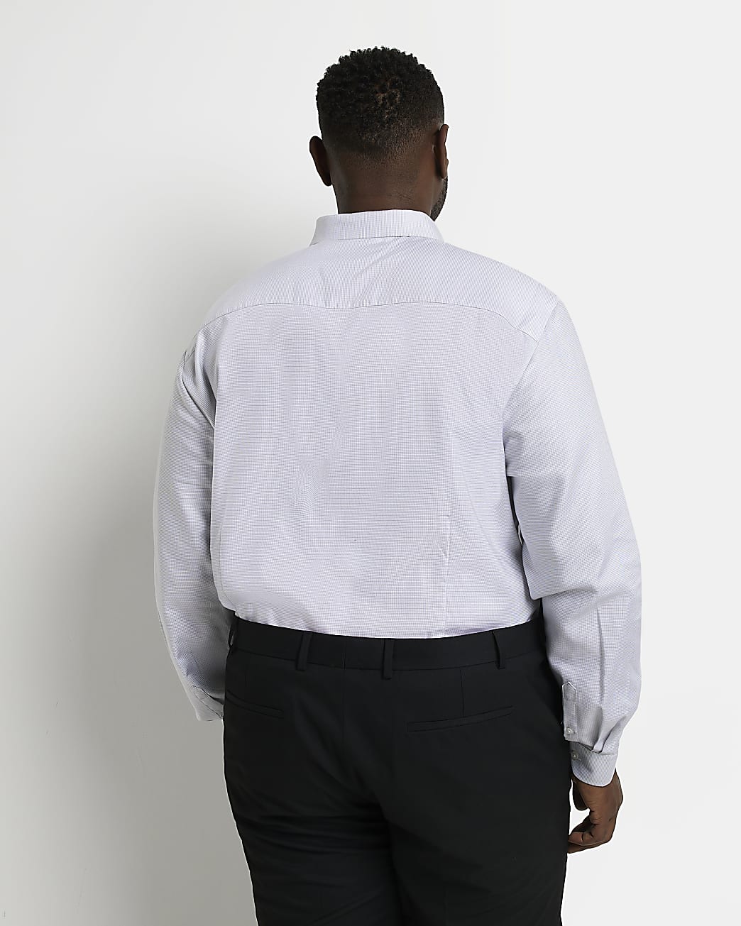 Big & Tall grey slim fit easy iron shirt
