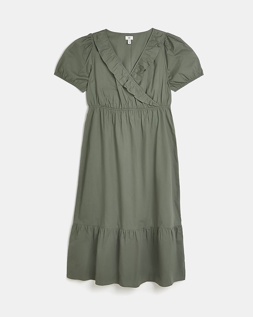 Plus khaki Wrap Midi Dress