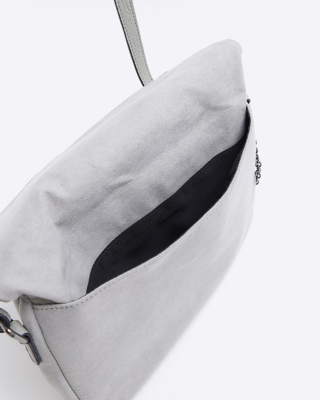 Grey Zip Fold Over cross Body