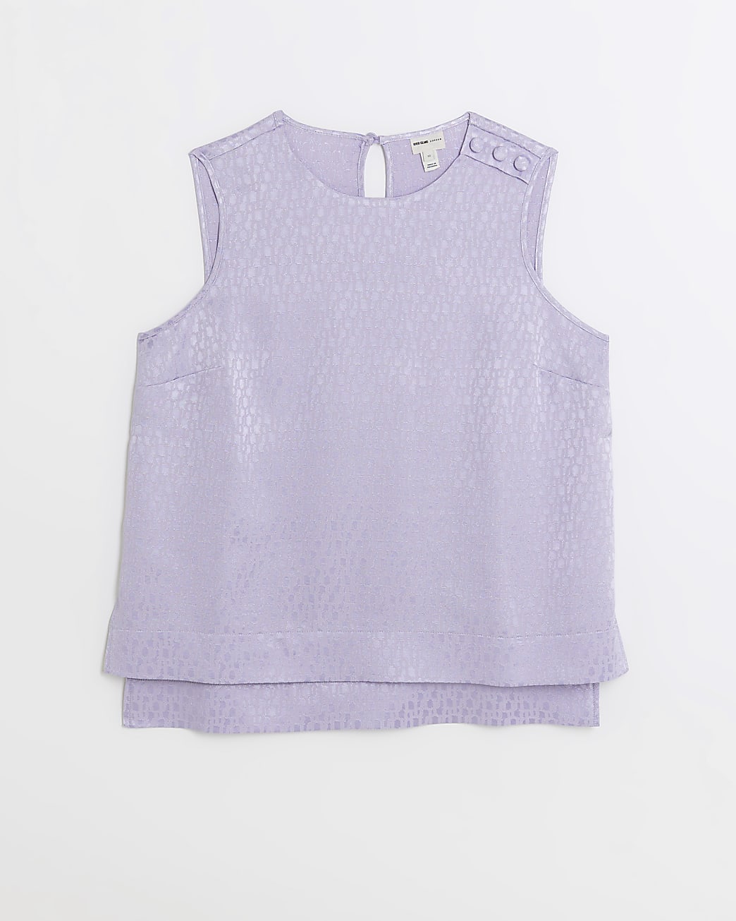 Purple satin button detail vest top