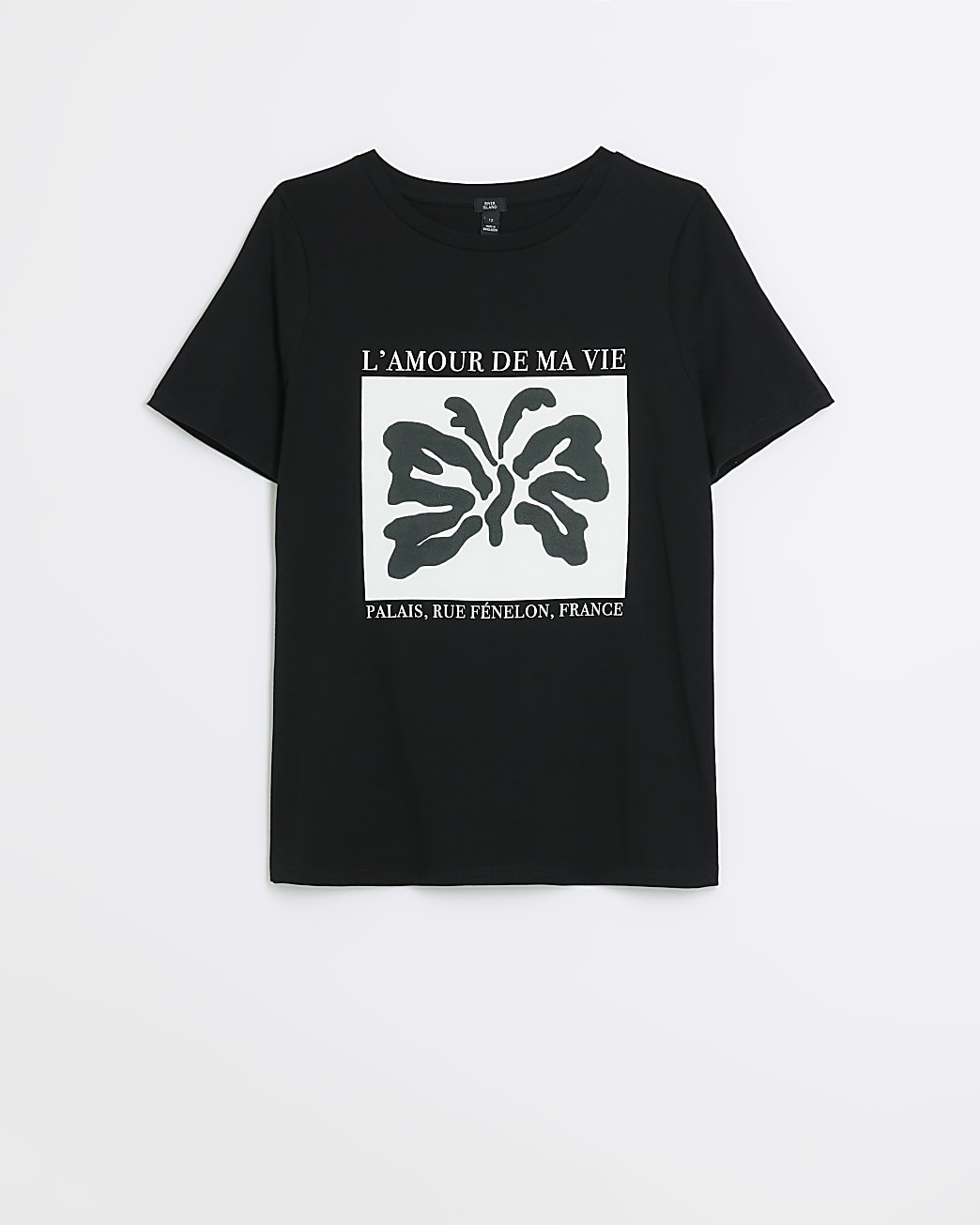Black butterfly print t-shirt