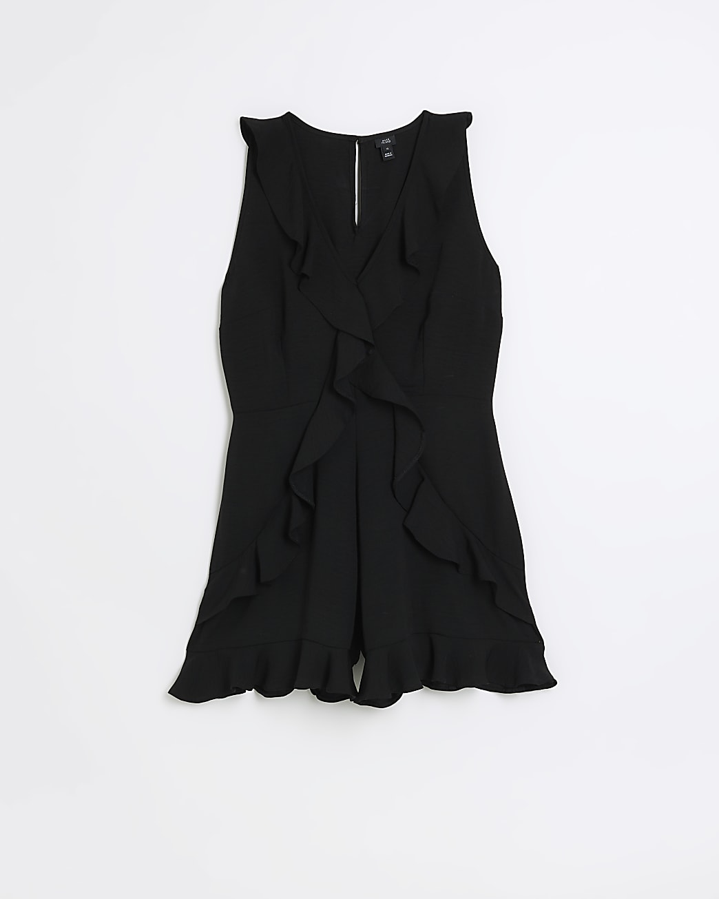 Black ruffle playsuit