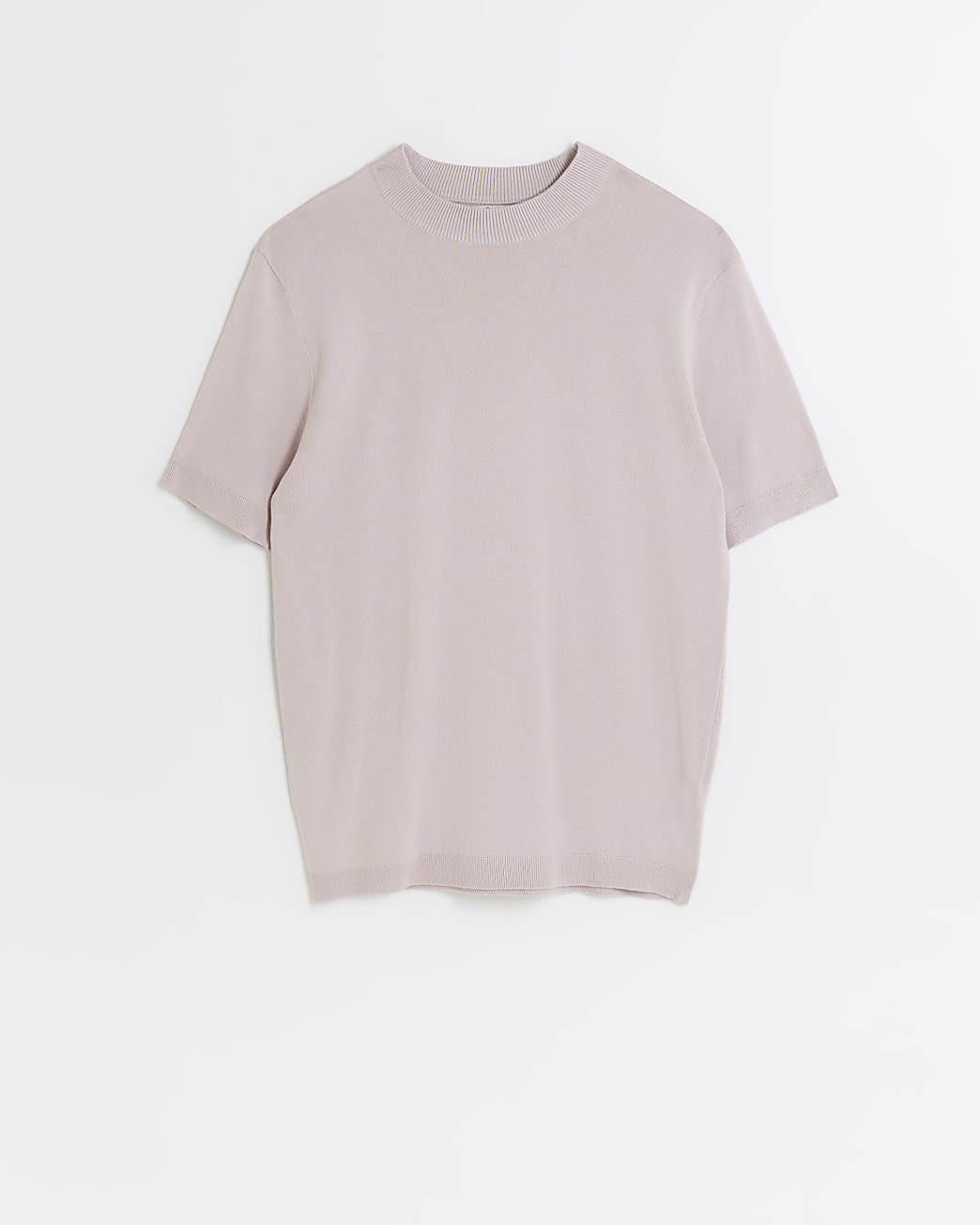 Pink slim fit knitted t-shirt