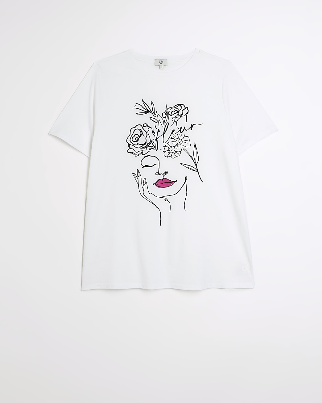 Plus white floral graphic t-shirt