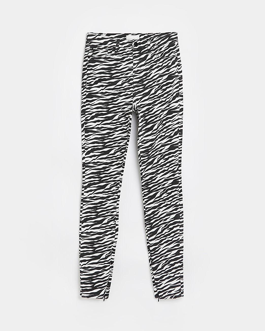 Black zebra bum sculpt skinny jeans