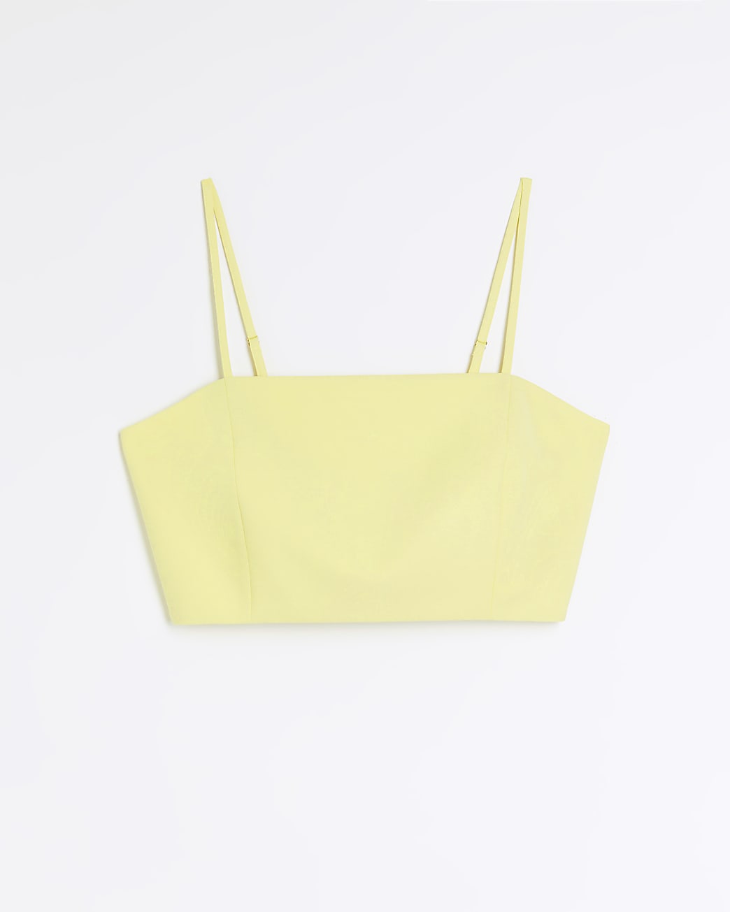 Yellow square neck crop top