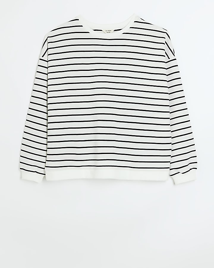 Cream stripe sweatshirt