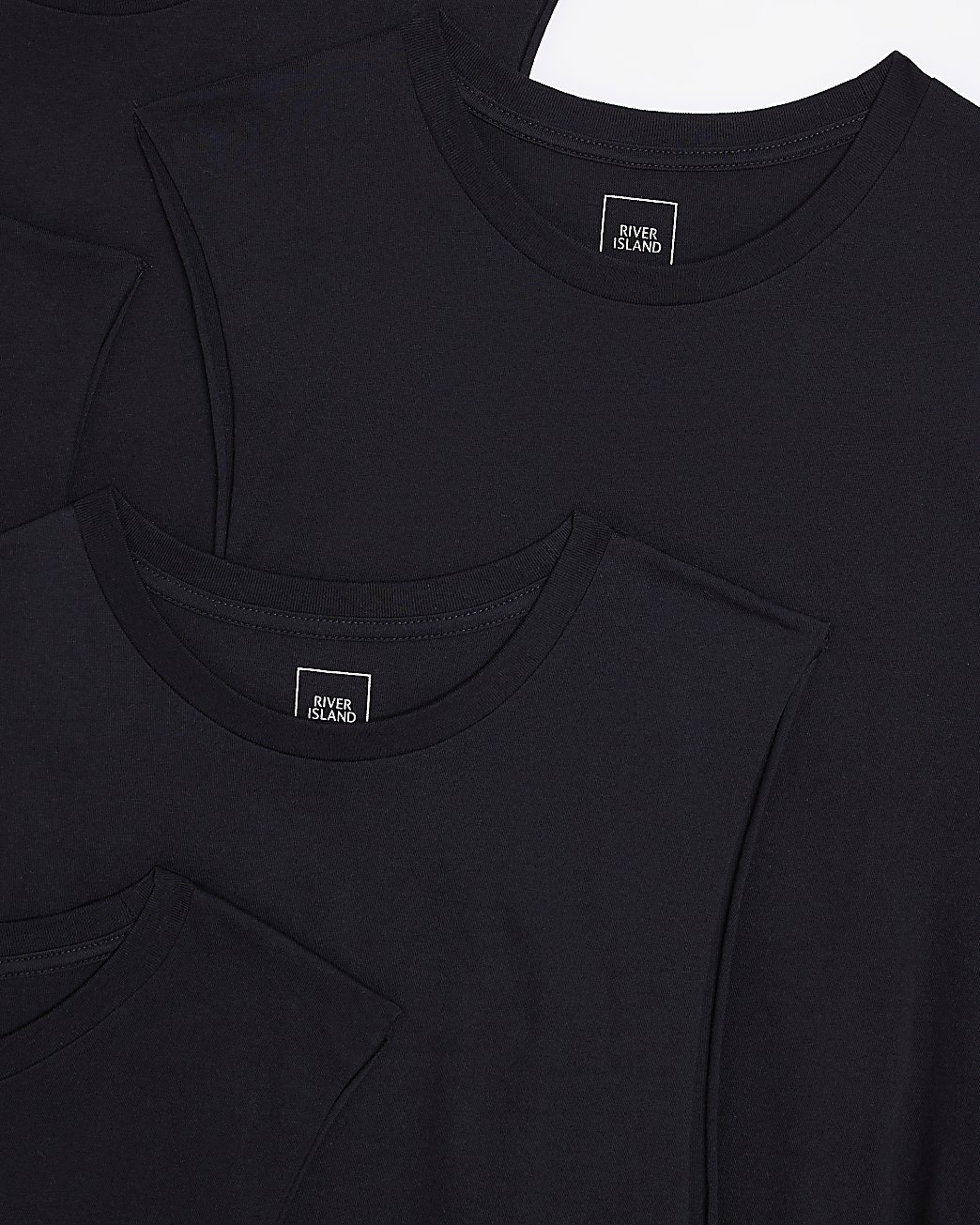 Black multipack of 5 muscle tank tops