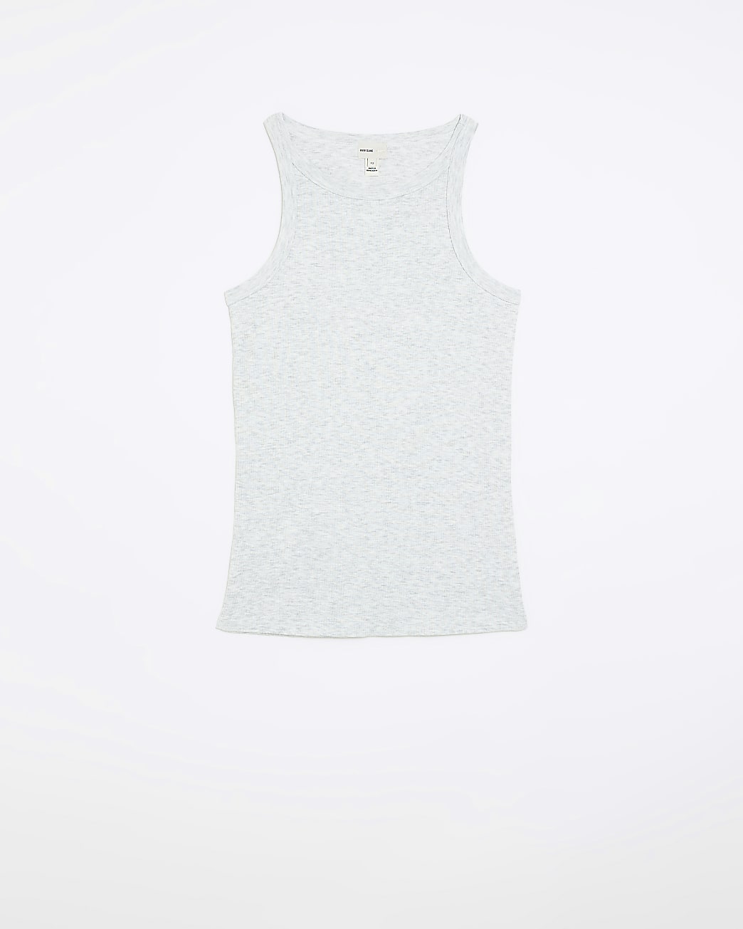 Grey rib racer vest top