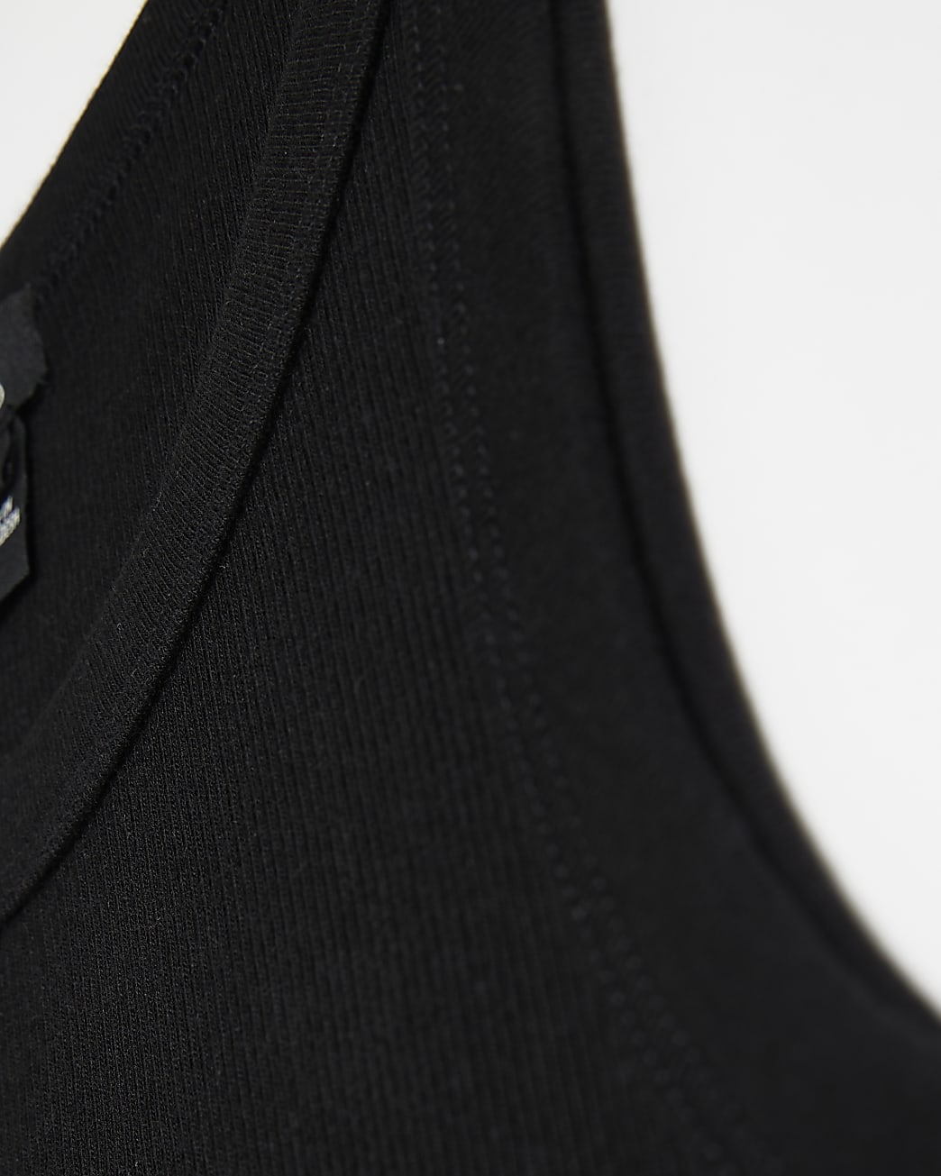 Black rib racer vest top