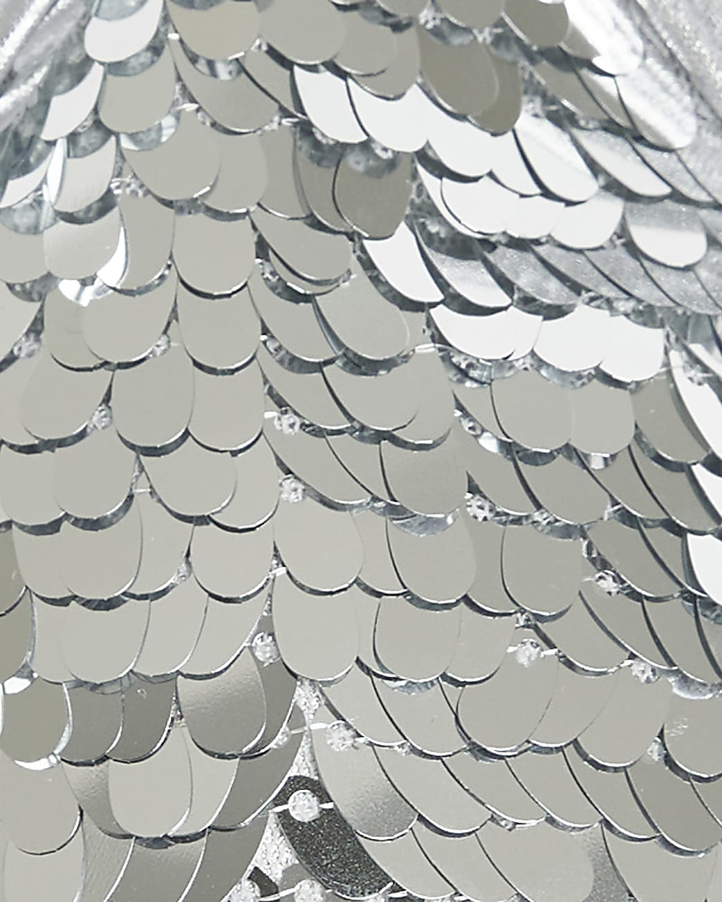 Silver sequin triangle bikini top