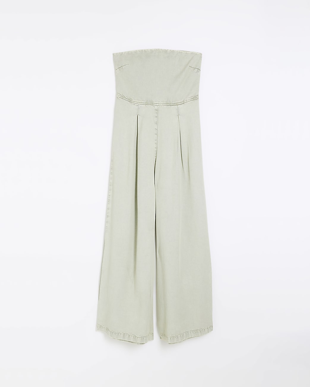 Green lyocell bardot jumpsuit