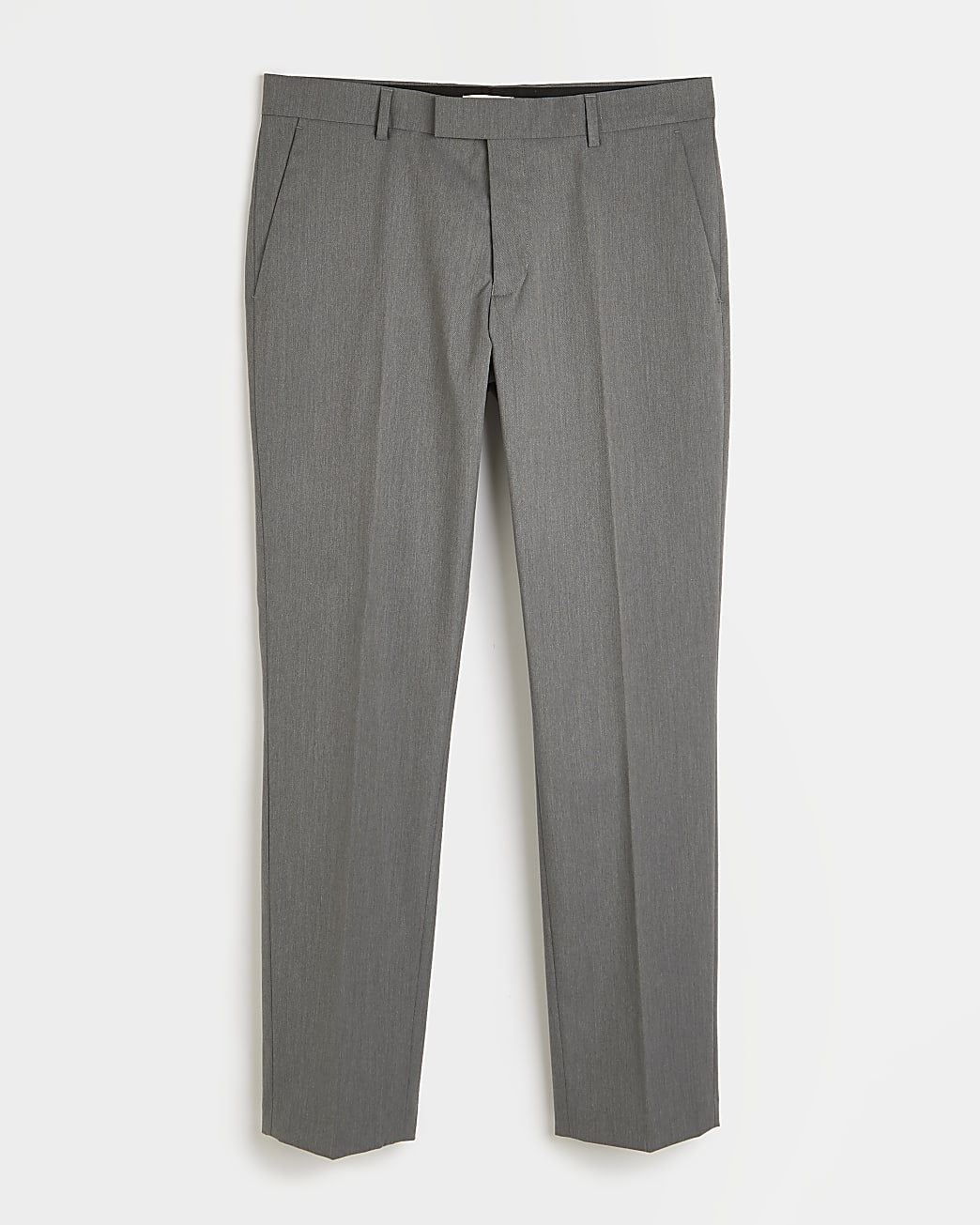 Grey Slim fit Twill Suit Trousers