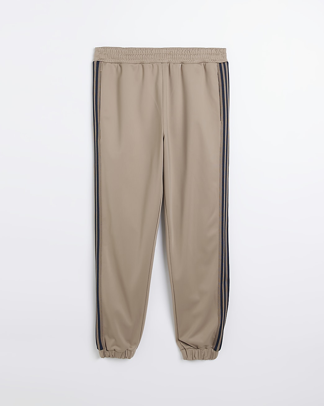 Stone slim fit striped tapered joggers