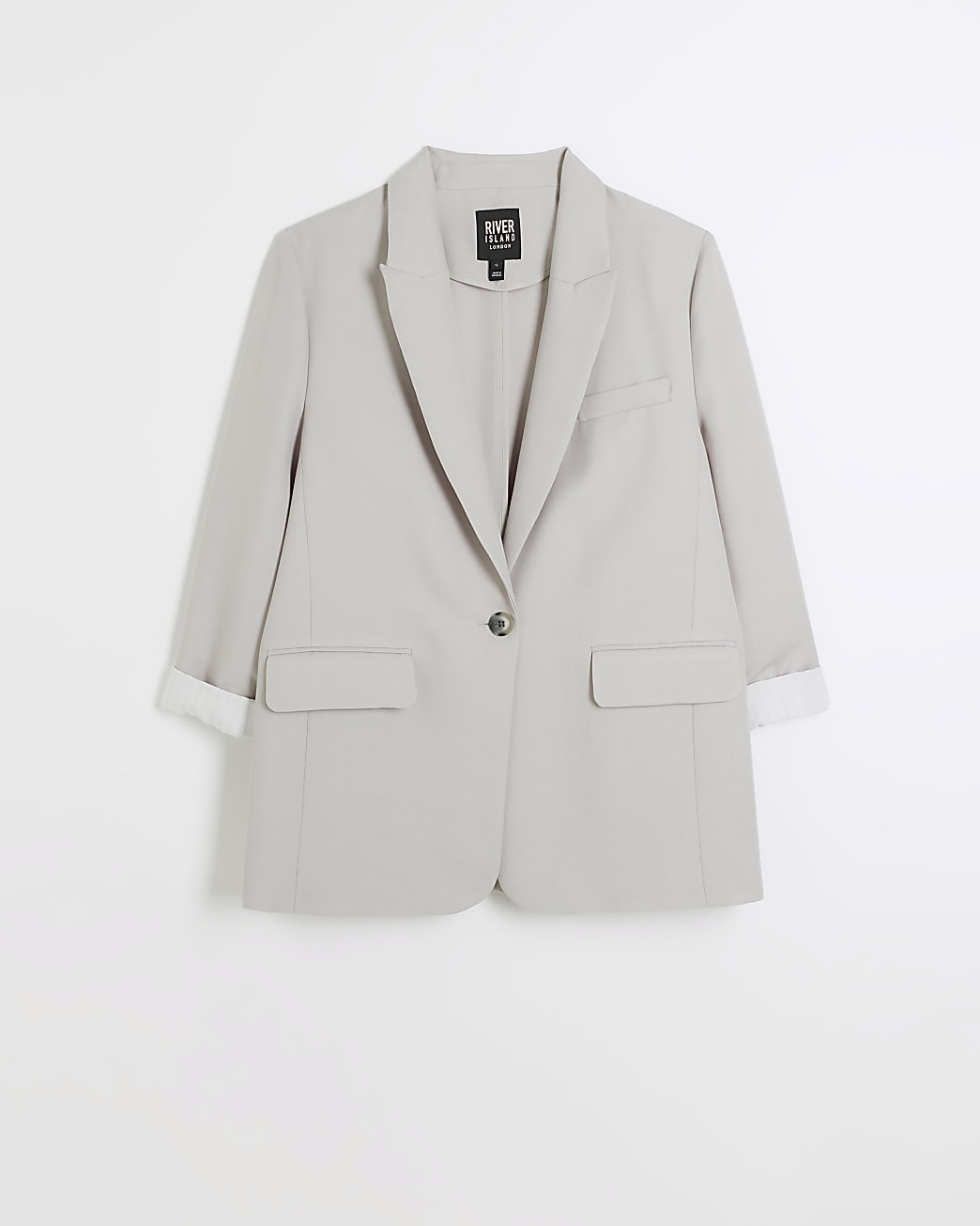 Grey roll sleeve dad blazer