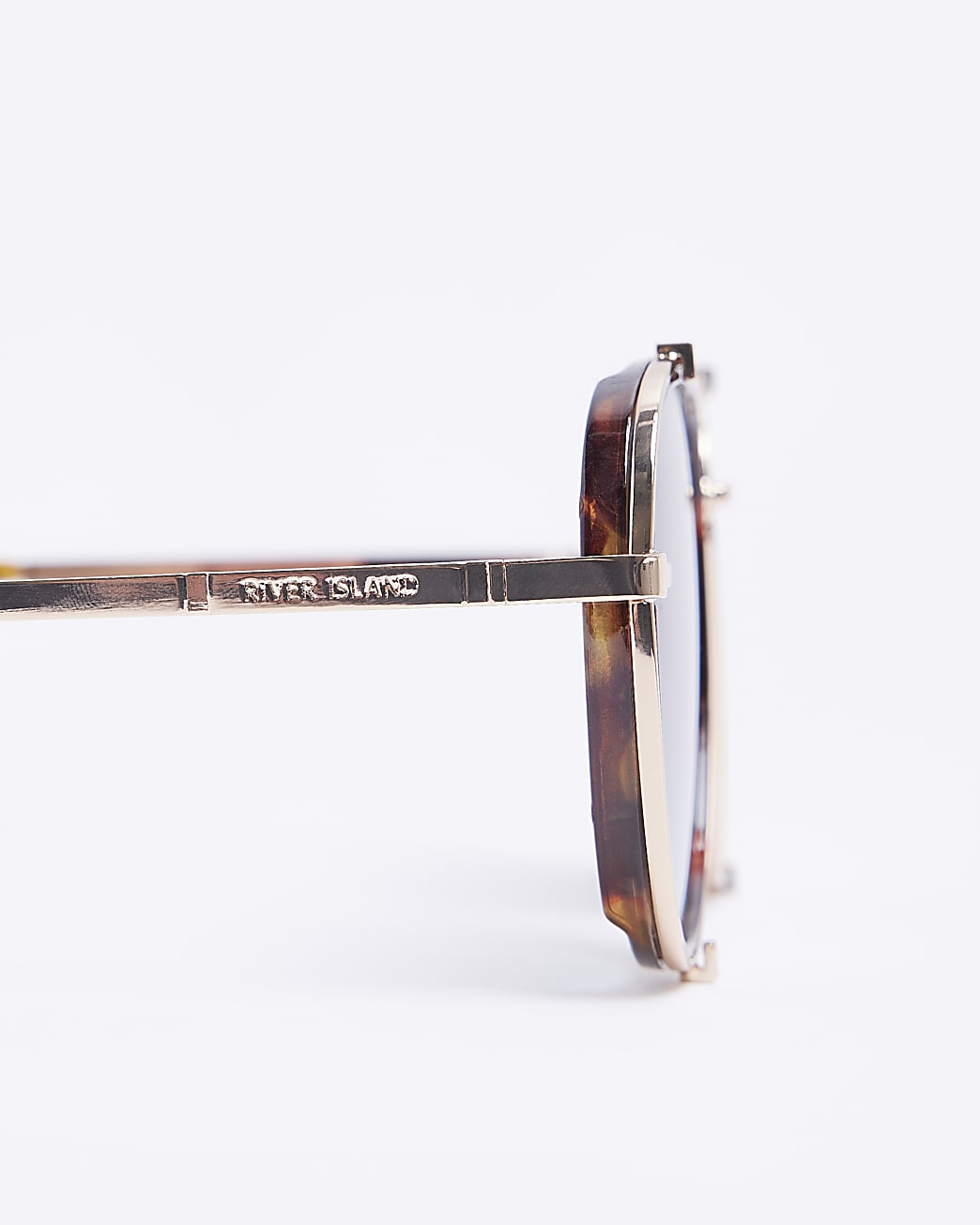 Brown tortoise print aviator sunglasses