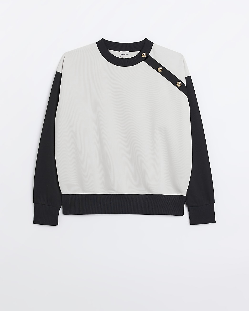 Cream button detail sweatshirt