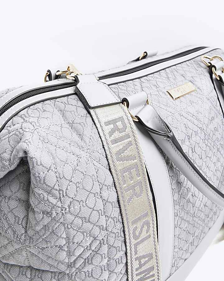 Grey duffel weekender bag