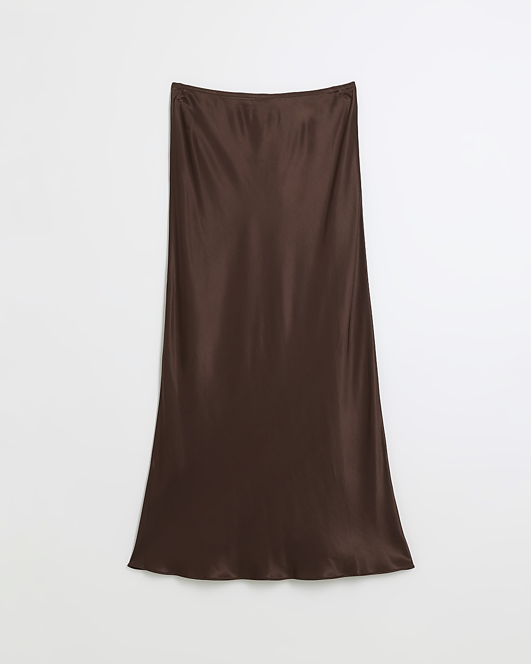 Brown Satin Maxi Skirt