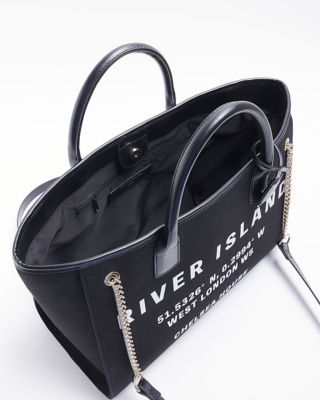 Black RI canvas shopper bag