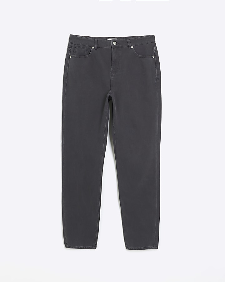 Grey tapered fit jeans