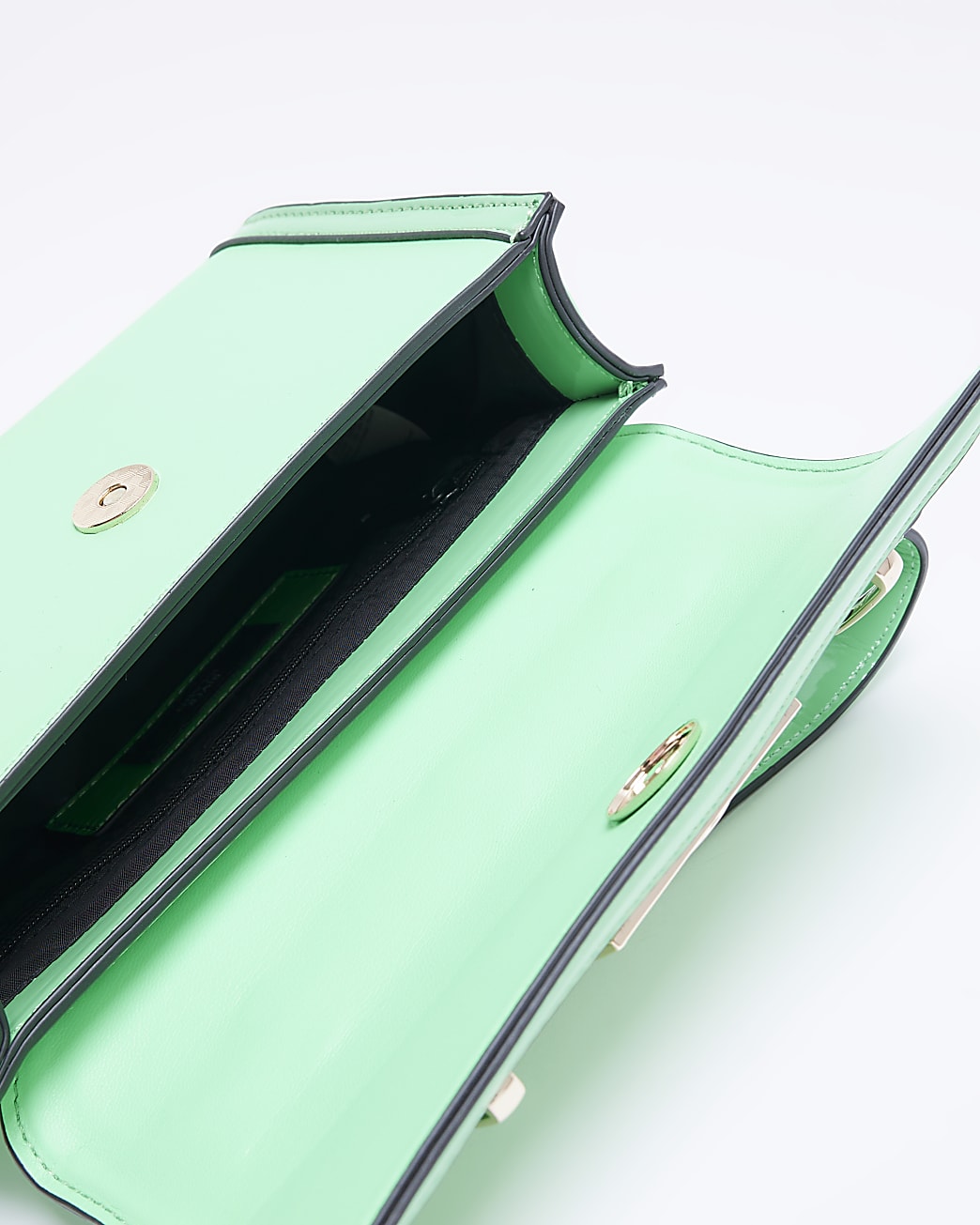 Green flap front mini tote bag