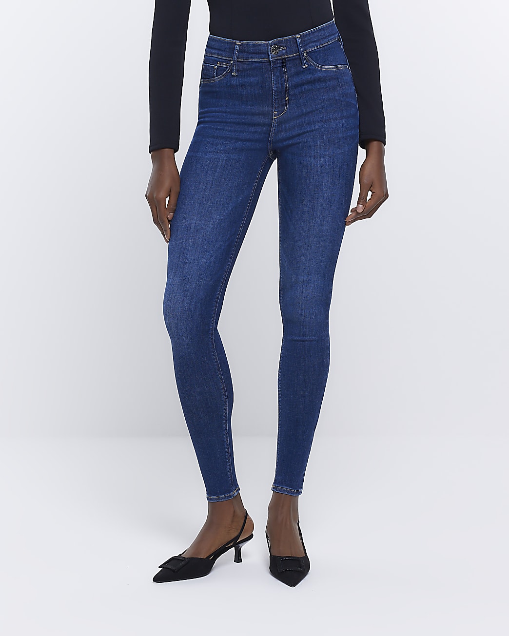 Blue Molly bum sculpt skinny jeans