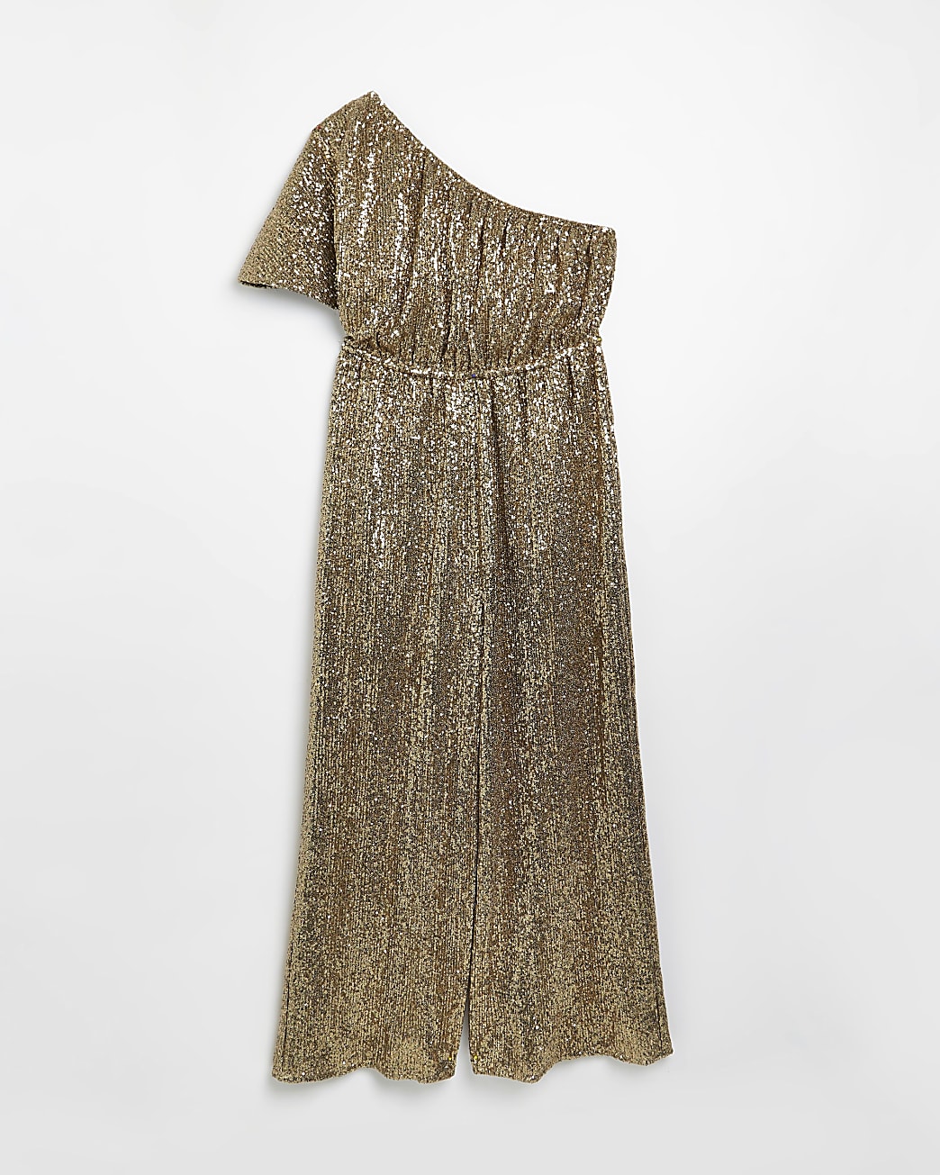 Plus gold sequin asymmetric jumpsuit
