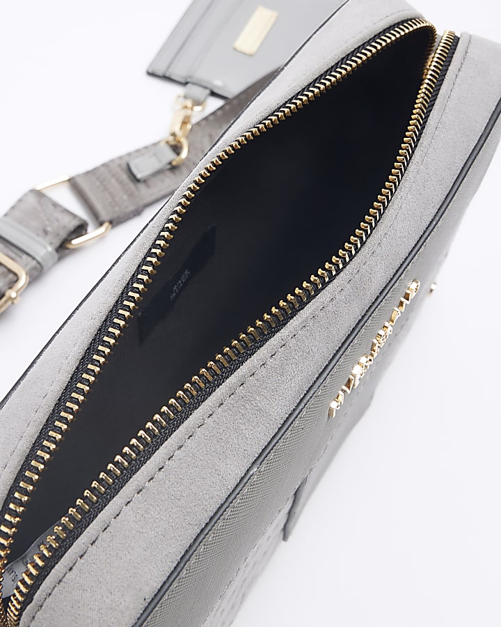 Grey RI monogram boxy cross body bag