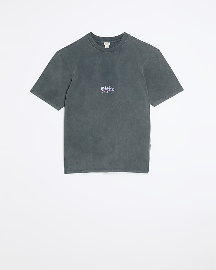 Black regular fit graphic print t-shirt