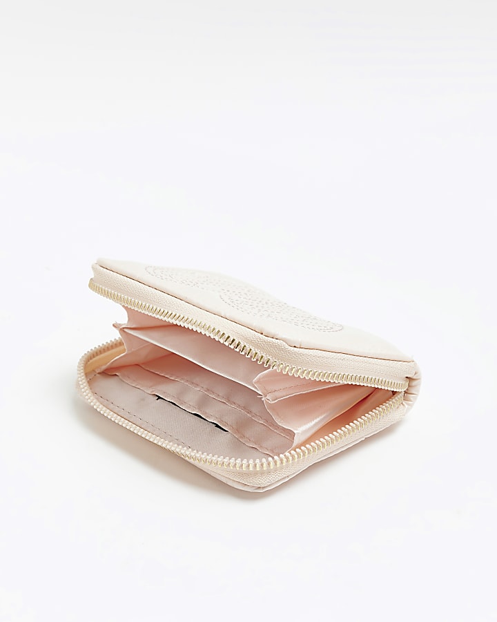 Girls pink nylon RI heart purse