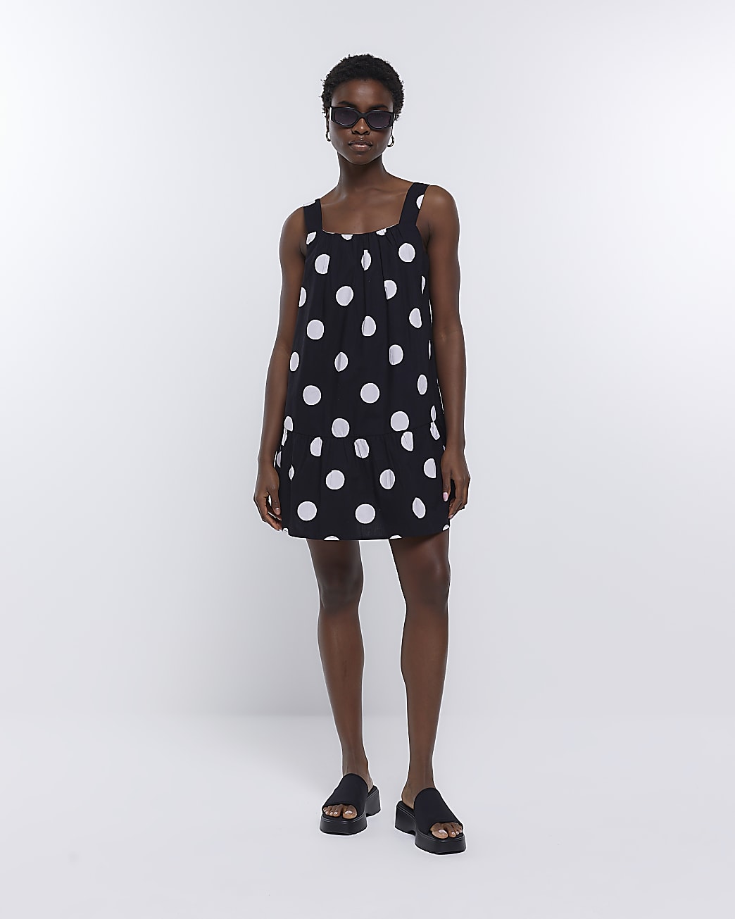 Black Spot Swing Mini Dress