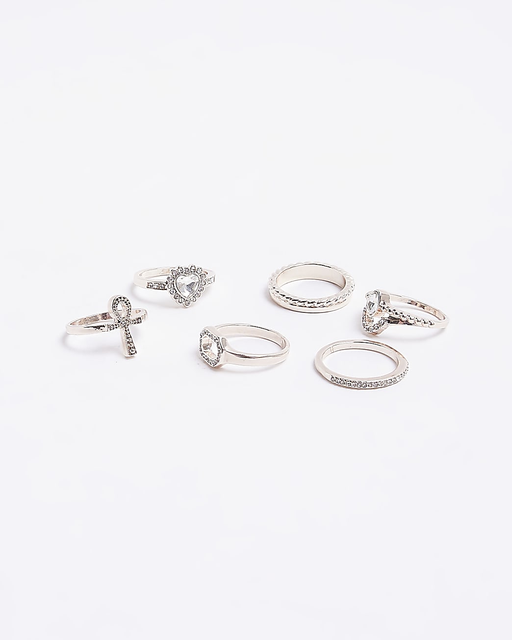 Rose gold rhinestone ring multipack