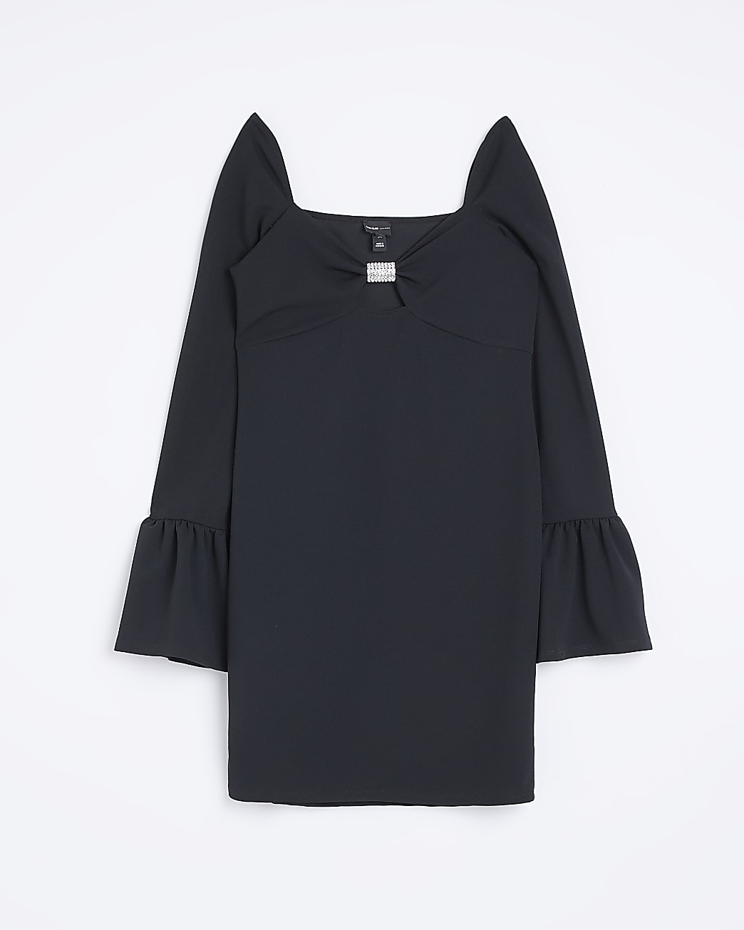 Petite black embellished bodycon mini dress