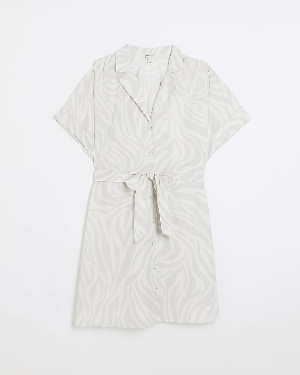 Plus white animal print mini dress