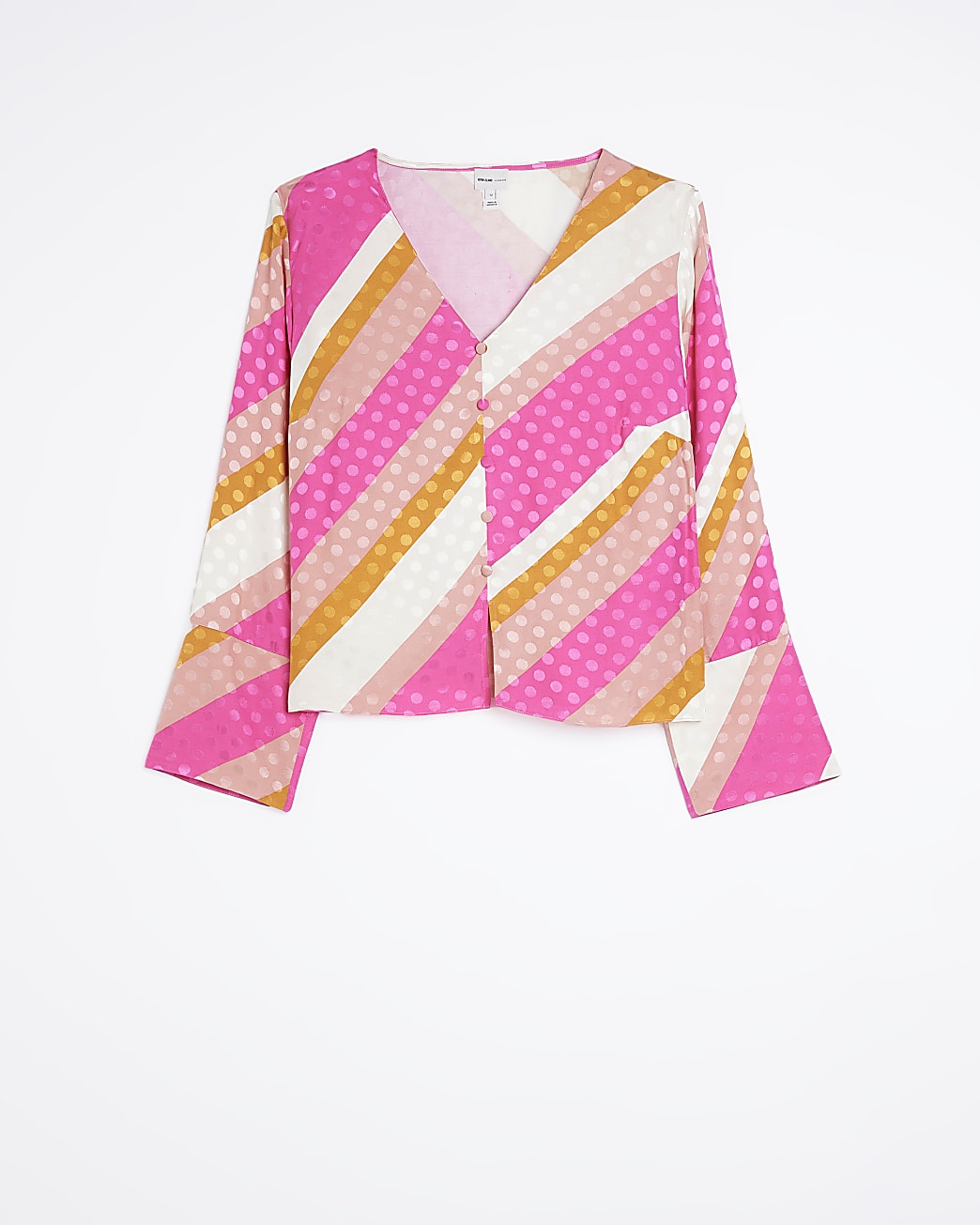 Pink Stripe Long Sleeve Blouse