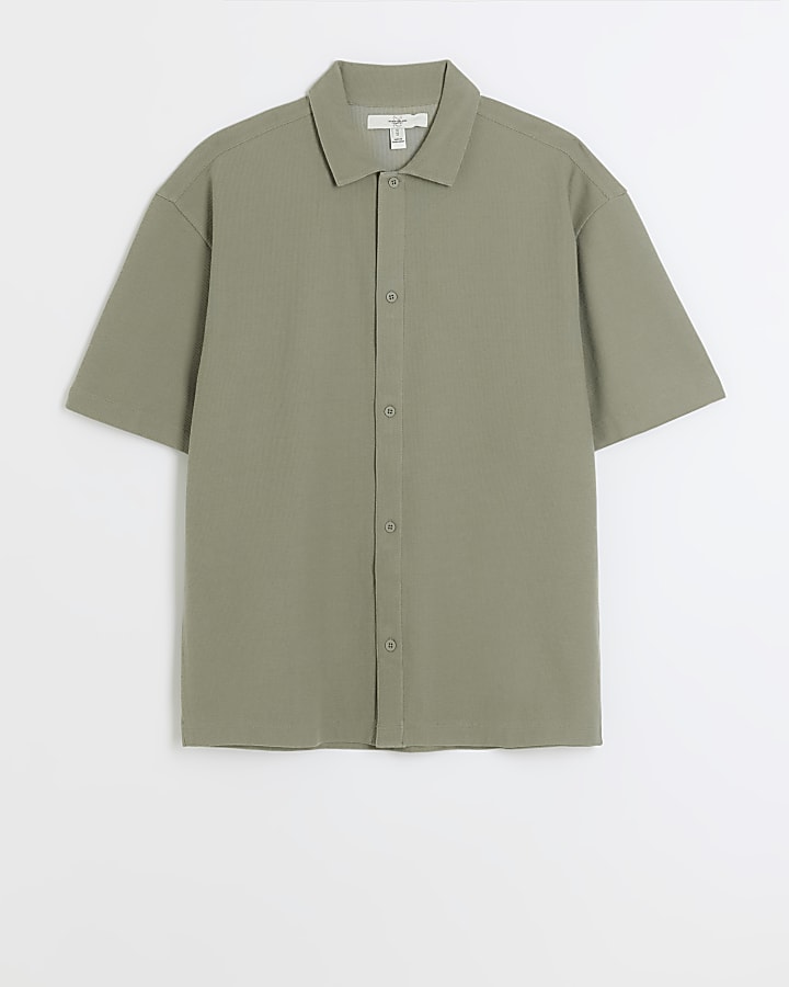 Green regular fit jersey short sleeve shirt
