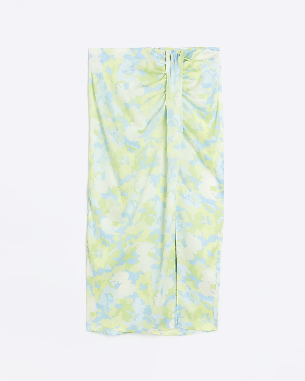 Blue floral Print wrap midi skirt